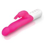 Rabbit Essentials Silicone Rechargeable Slim Shaft Rabbit Vibrator - Hot Pink