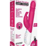 Rabbit Essentials Silicone Rechargeable G-Spot Thrusting Rabbit Vibrator - Hot Pink