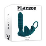 Playboy Bring It On Rechargeable Silicone Anal Plug with Cock Ring - Teal