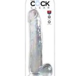 King Cock Clear Dildo with Balls 11in - Clear