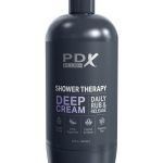 PDX Plus Shower Therapy Deep Cream Discreet Stroker - Frosted