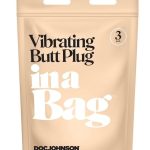 In a Bag Silicone Vibrating Butt Plug 3in - Black