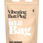 In a Bag Silicone Vibrating Butt Plug 4in - Black