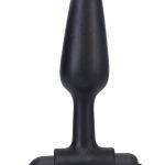 In a Bag Silicone Vibrating Butt Plug 4in - Black