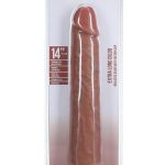 RealRock Ultra Realistic Skin Extra Large Straight Dildo with Suction Cup 14in - Caramel