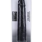 RealRock Ultra Realistic Skin Extra Large Straight Dildo with Suction Cup 15in - Chocolate