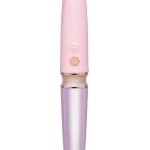 Secret Kisses Glass Lipstick Rechargeable Silicone Dual End Vibrator - Pink/Clear