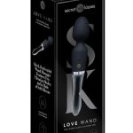 Secret Kisses Glass Black Magic Silicone Rechargeable Dual End Wand - Black/Clear