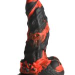 Creatiave Cocks Fire Demon Monster Silicone Dildo - Black/Red