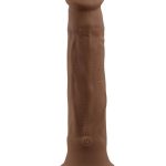 In Thrust We Trust Rechargeable Silicone Dildo with Remote - Chocolate