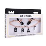 Sex and Mischief Brat Charm Nipple Clamp - Rose Gold/Black
