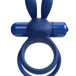4B Ohare XL Rechargeable Silicone Rabbit Vibrating Cock Ring - Blueberry