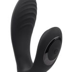 Playboy Play Time Rechargeable Silicone Dual Vibrator with Clitoral Stimulator - Black