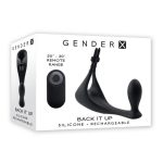 Gender X Back It Up Rechargeable Silicone Vibrating Butt Plug with Remote - Black