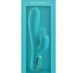 Obsessions Hera Rechargeable Silicone Rabbit Vibrator - Aqua