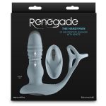 Renedage The Handyman Rechargeable Silicone Cock Ring and Prostate Massager with Remote - Gray