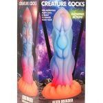 Creature Cocks Alien Invader Glow in the Dark Silicone Dildo - Multicolor