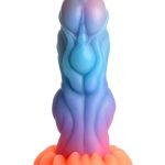 Creature Cocks Alien Invader Glow in the Dark Silicone Dildo - Multicolor