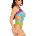 Leg Avenue Seamless Ombre Halter Bodysuit - O/S - Ocean