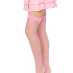 Leg Avenue Nylon Fishnet Stocking - O/S - Pink