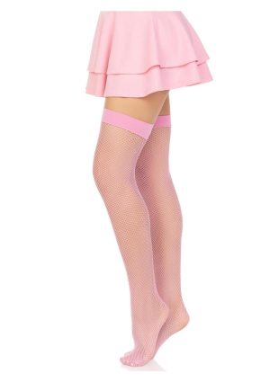 Leg Avenue Nylon Fishnet Stocking - O/S - Pink