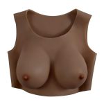 Gender X Breast Plate Silicone D Cup - Chocolate