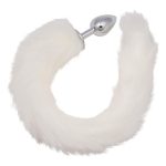 Running Wild Faux Fur Tail and Metallic Anal Plug - White