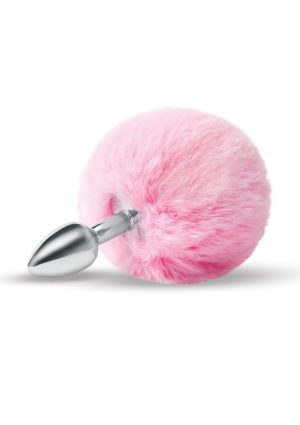 Whipsmart Fluffy Bunny Metal Plug with Tail 2.5in - Pink