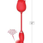 Wild Rose Come Hither Rechargeable Silicone Dual Stimulator with Clitoral Suction - Red