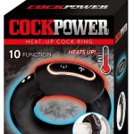 CockPower Heat Up Rechargeable Silicone Cock Ring - Black
