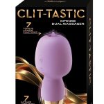 Clit-Tastic Intense Dual Massager Rechargeable Silicone Vibrator with Clitoral Stimulator - Lavender