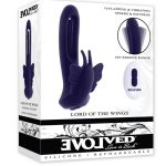 Lord of the Wings Rechargeable Silicone Butterfly Stimulator with Remote - Purple