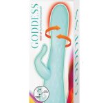 Goddess Heat Up Rotating Rechargeable Silicone Massager - Aqua