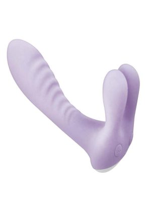 Goddess Heat Up Rechargeable Silicone Bunny Massager - Lavender