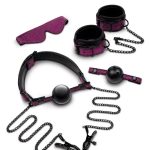 WhipSmart Dragon`s Lair Dragonskin Bondage Set (5 Piece) - Black/Purple