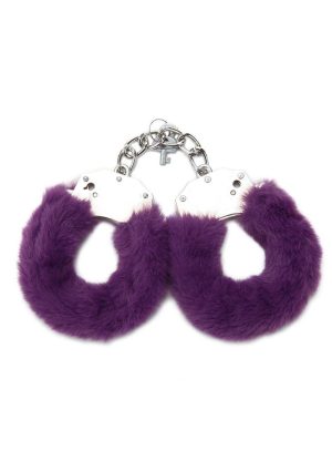 WhipSmart Furry Cuffs with Eye Mask - Purple