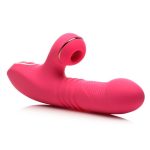 Shegasm Pro-Thrust Thrusting Suction Rechargeable Silicone Rabbit Vibrator - Pink