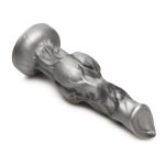 Night Prowler Silicone Dildo - Medium - Silver/Black