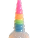 Creature Cocks Uni-Glow Glow-in-the-Dark Silicone Dildo - Rainbow