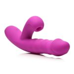 Bang! Thrusting and Sucking Rechargeable Silicone Rabbit Vibrator - Purple