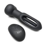 Flickers Bum Flick Flicking and Vibrating Rechargeable Silicone Butt Plug with Remote - Black