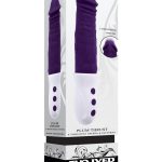 Plum Thrust Rechargeable Silicone Dildo - Purple/White