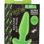 Bang! 21X Glow in The Dark Rechargeable Silicone Butt Plug with Remote - Green