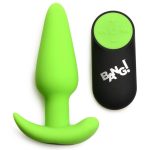 Bang! 21X Glow in The Dark Rechargeable Silicone Butt Plug with Remote - Green