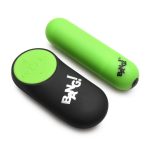 Bang! 28X Glow in The Dark Rechargeable Silicone Bullet with Remote - Green