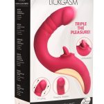 Lickgasm Tease and Please Rechargeable Silicone Thrusting andamp; Licking Vibrator - Pink