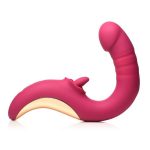 Lickgasm Tease and Please Rechargeable Silicone Thrusting andamp; Licking Vibrator - Pink