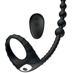 Atomic Dual Delight Rechargeable Silicone C-Ring and Anal Beads - Black