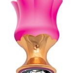 Goddess Diamond Bloom Rechargeable Silicone Massager - Fushcia