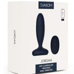 Svakom Jordan Rechargeable Silicone App Control Thrusting Anal Vibrator - Navy Blue